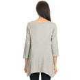 thumbnail image 4 of Women's Solid Casual Basic V-Neck 3/4 Sleeve Swing Tunic Dress Tops, 4 of 4