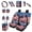 American Flag Palm Tree, variant on FUIALDOLG Blue Hibiscus Flower Turtle Car Accessories Interior Full Set 14Pcs Turtle Steering Cover Seatbelt Armrest Keychain Vehicle Gear Shift Knob Handbrake Covers Protective for SUV Truck Sedan
