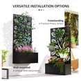 thumbnail image 5 of Raised Garden Bed with Trellis, Metal Planter for Climbing Plants - Freestanding Flower Bed for Patio, Garden, Outdoor Use, 5 of 9