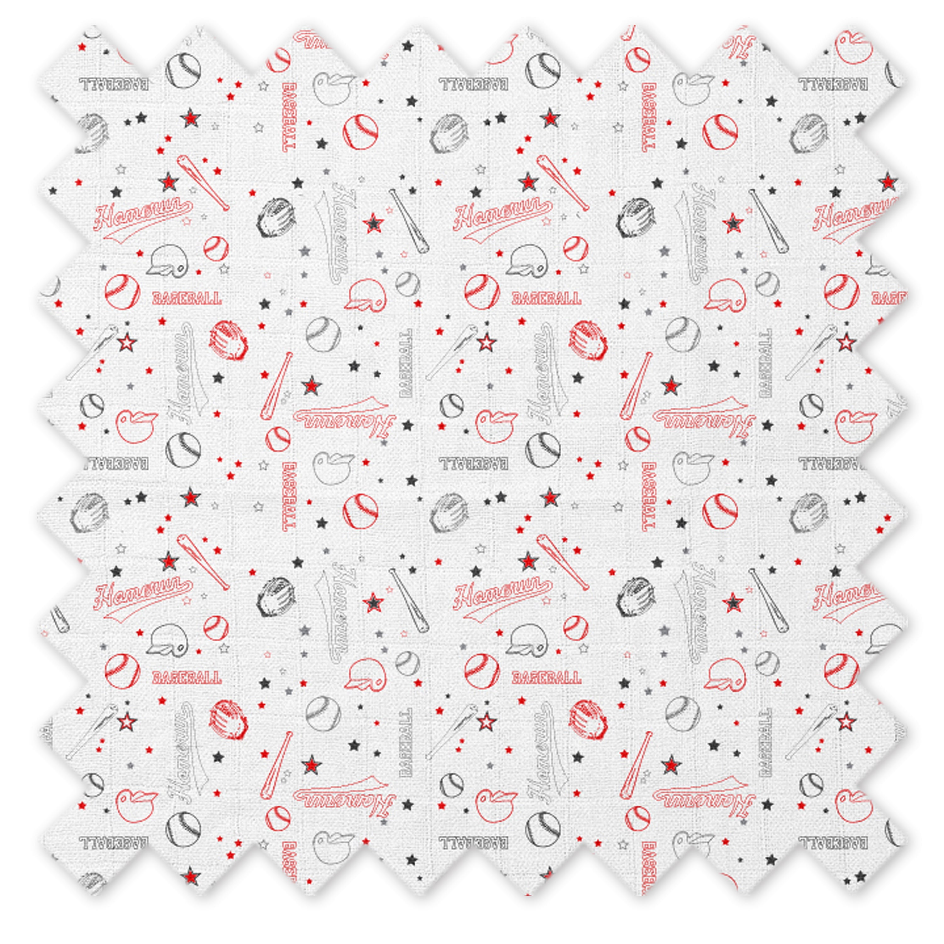 Bacati - Muslin 4 pack Bibs/Burp Cloths Sports Baseball Boys Red Gray