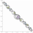 thumbnail image 3 of Auriga 925 Sterling Silver Peridot Blue Topaz Amethyst Bracelet 7.25 inch for Women(L- 7.25inch), 3 of 5