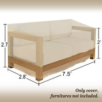 SUNRISEUMBRELLA Large 7.5x2.8x2.7H Patio Sofa Loveseat Bench Cover Furniture Weather Protector
