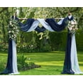 thumbnail image 6 of Warm Home Designs Wedding Arch Draping Fabric Bundle Has 2 288 Inch (24 Feet) Scarves in White & Navy Blue Colors for Wedding Ceremony or Photo Backdrop. AD White & Navy 288, 6 of 6