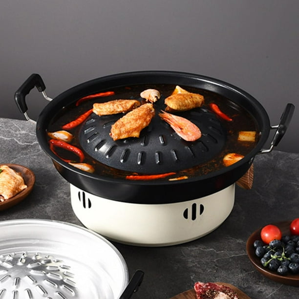 Sartén para parrilla de estufa de Camping, sartenes para barbacoa, casas coreanas, cocina 2 en 1 con revestimiento antiadherente, sartén cuadrada para Negro 30cm DYNWAVEMX sartenes para parrilla de barbacoa