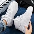 thumbnail image 3 of Men's High-Top Skate Sneakers - Color Block, Comfortable for Outdoor Activities, Running & Hiking - Lace-Up Casual Shoes with Cushioned Sole - Breathable Fabric & Rubber Sole - For Men - Suitable, 3 of 8