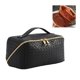 thumbnail image 1 of Bolso cosmético tejido PU con neceser cosmético con cremallera para viajes de verano femeninos, 1 of 3