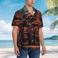 thumbnail image 3 of Sikiie Dark Skull King Throne Print Men's Hawaiian Shirt, Summer Beach Button Pocket Short Sleeve T-Shirt,3X-Large, 3 of 7