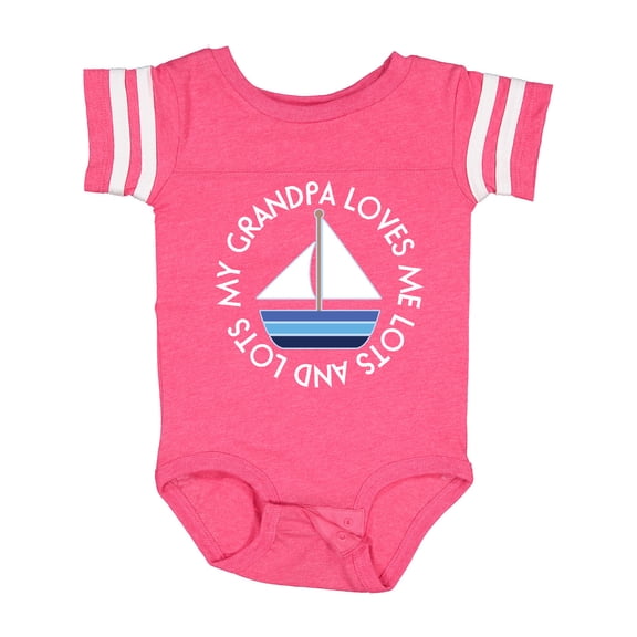 Inktastic My Grandpa Loves Me Grandson Sailboat Boys Baby Bodysuit