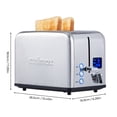 thumbnail image 1 of CUSIMAX Silver 2-Slice Toaster - Large LED Display, 1.5'' Ultra-wide Slots, 6 Browning Levels, Defrost & Bagel Modes, Easy Clean Removable Tray, 1 of 3
