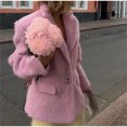 thumbnail image 5 of Manteaux Roses à Col Rabattu pour Femmes, Manteau Élégant à Manches Longues, Automne Hiver, Blazer Chaud Décontracté avec Poches, 5 of 5