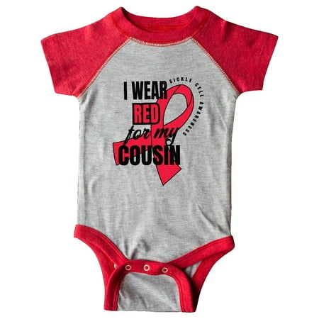 

Inktastic Sickle Cell Awareness I Wear Red For My Cousin Gift Baby Boy or Baby Girl Bodysuit