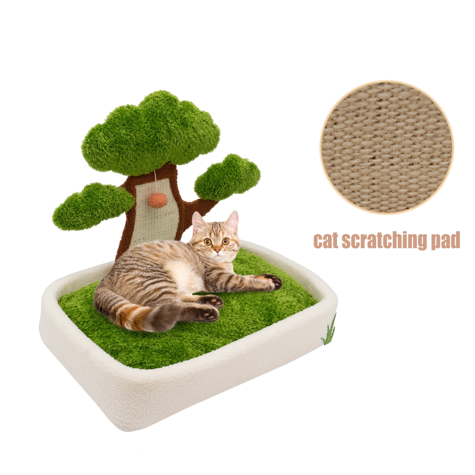 Cat Scratching Post - 23.6'' Cat Bonsai Tree with hanging ball, Combination Of Cat Scratching Post and Cat Bed, Cat Furniture, Cat Bed