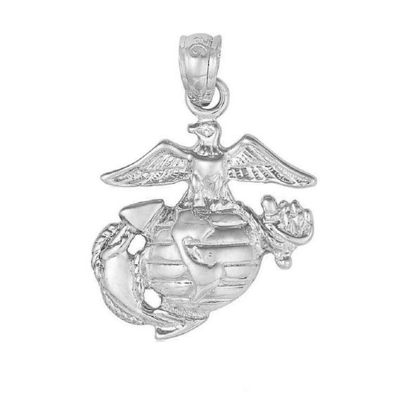 Sterling Silver Eagle, Globe, Anchor Charm Pendant
