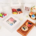 thumbnail image 6 of 50 Pcs 4x4x2.5 Inch Bakery Boxes with Window, White Cookie Boxes for Gift Giving, Treat Box for Desserts, Macarons, Donuts, Pastries, 6 of 7
