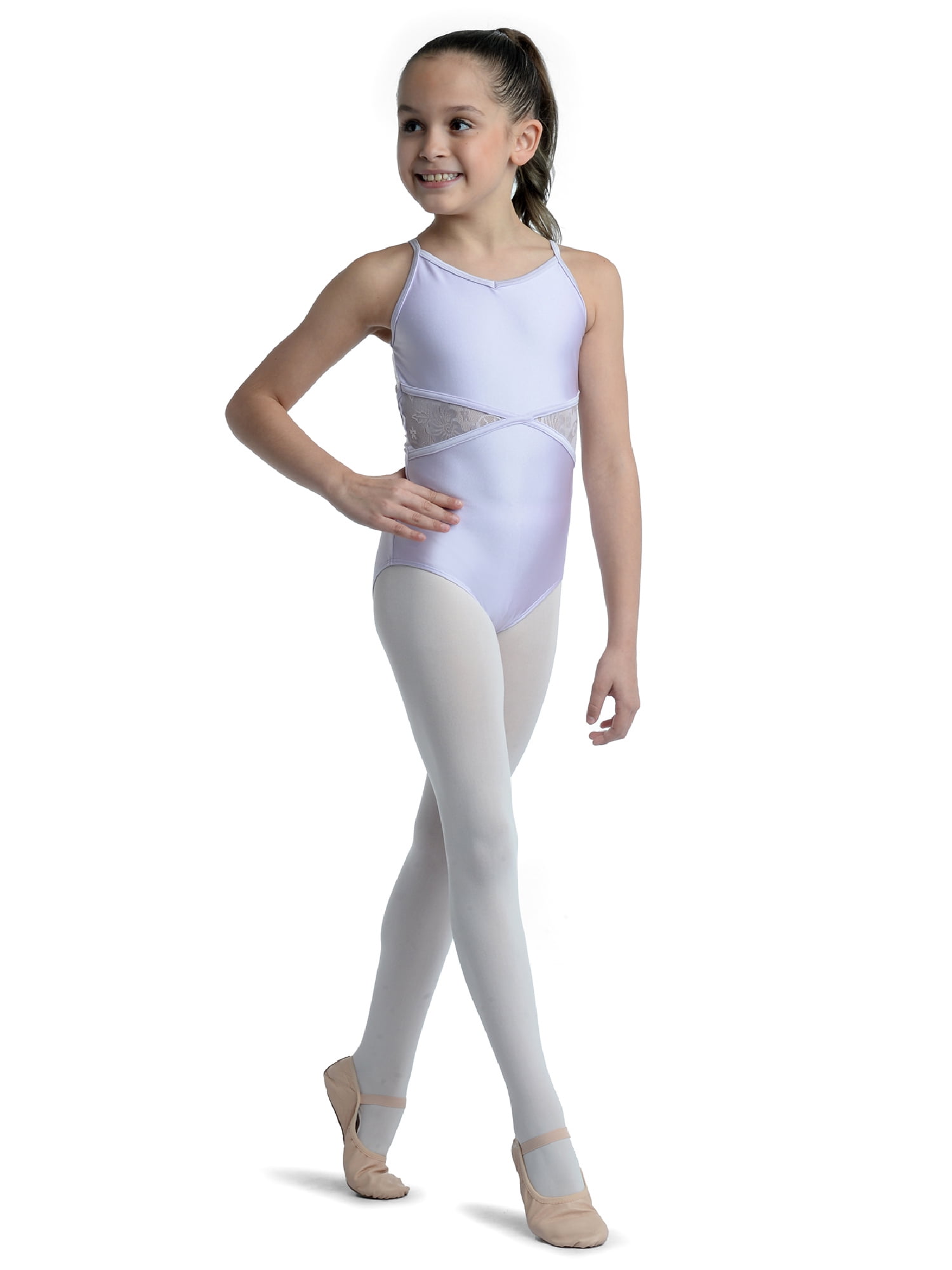DanzNmotion Little Girls Lavender Lace Camisole Leotard 47