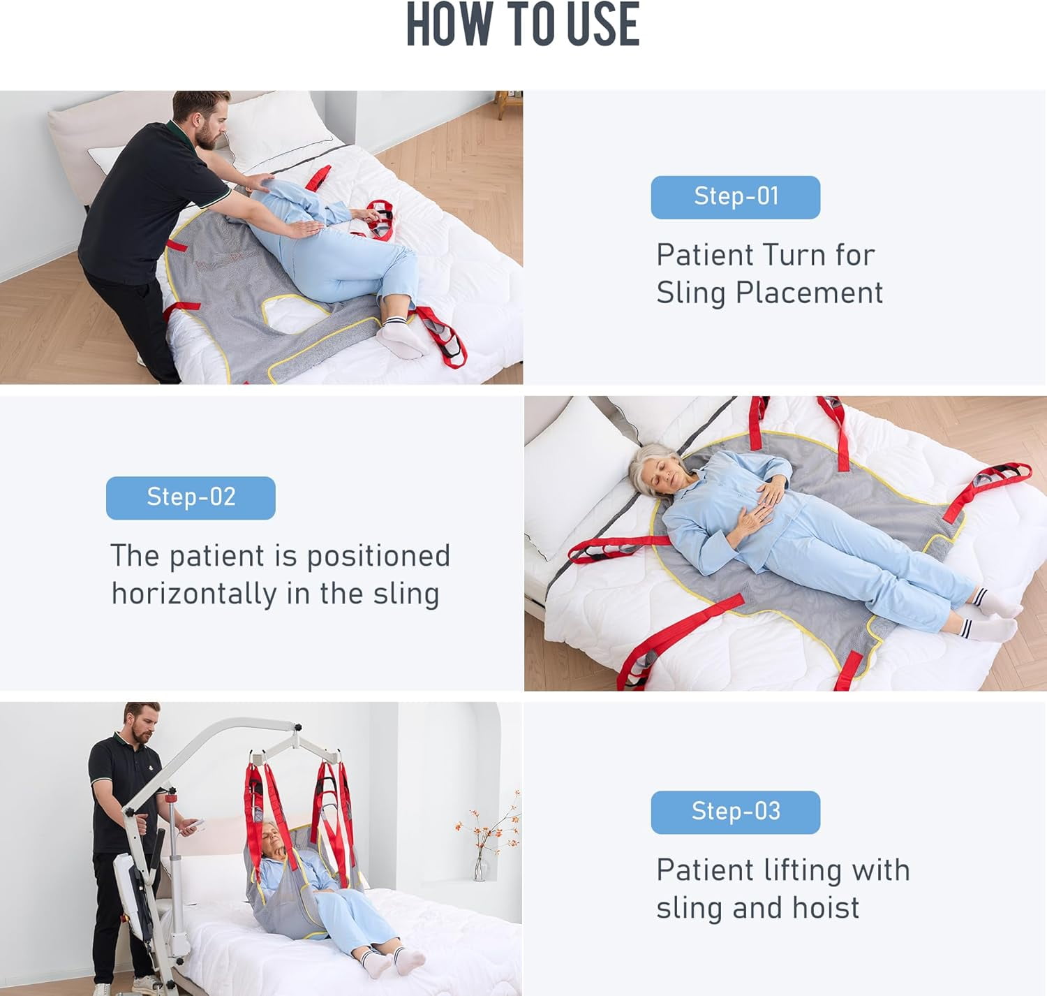 Electric Patient Lift w/Medical Body Transfer Lift with Sling, Assist for Elderly,Home & Hospital Use,510lb Weight Capacity,White