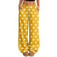 thumbnail image 3 of Hearthz Womens Pajamas Pants Drawstring Wide Leg Polka Dot Lounge Pants for Women Baggy Soft Comfy Lightweight Women's Sleep Pants, 3 of 7