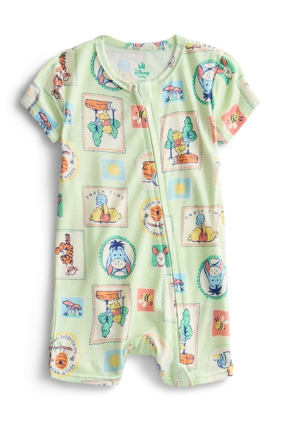 Disney Winnie the Pooh Baby Boys Printed Viscose Romper Shortie, Sizes NB-24M