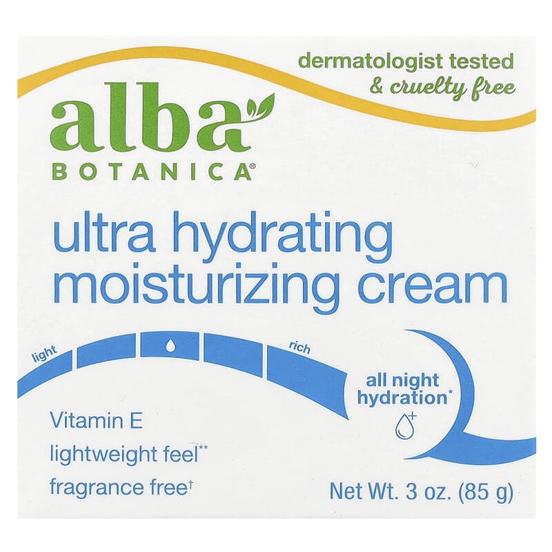 Alba Botanica Jasmine & Vitamin E Moisture Cream, 3 Ounce set of 2