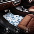 thumbnail image 6 of Crystal Fleece Car Floor Mats Set Of Four - Bottom Injection Molded For Easy Installation To Prevent Interior Contamination Suitable For Most Cars Watercolor Light Blue Leaves (1), 6 of 7
