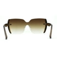 thumbnail image 4 of Womens Shield Rimless Oversize Butterfly Diva Sunglasses Tortoise Brown, 4 of 4