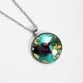 thumbnail image 4 of Platypus Glass Design Circular Pendant Women's Necklace, 4 of 5