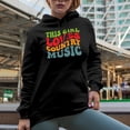 thumbnail image 2 of This Girl Loves Country Music, Western Music Lover Quote, Groovy Retro Wavy Text Merch Gift, Black Hooded Sweatshirt or Hoodie, Large, 2 of 5