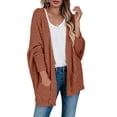 thumbnail image 3 of Long Sleeve Women's Open Front Batwing Fuzzy Knit Sweaters Chunky Cardigan, 3 of 7
