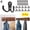 Black, variant on PULLIMORE 10 Pcs Metal Wall Mounted Coat Hooks Double Hanger Hooks with 20 Pieces Screws Home Decor (Black)