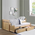 thumbnail image 2 of Lexicon Lit Simple/Simple Contemporain en Bois avec Boîtes de Rangement en Pin Naturel, 2 of 7