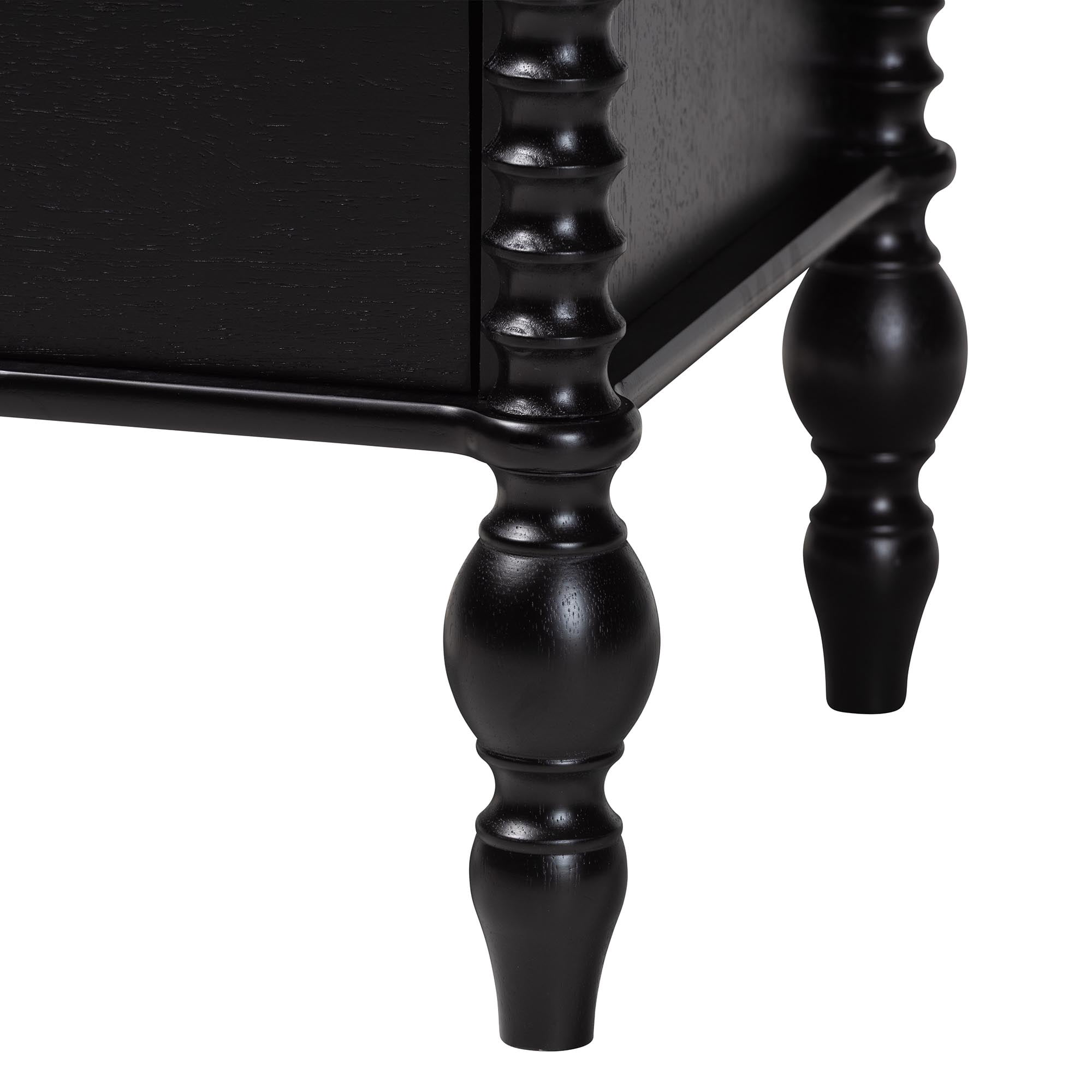 Baxton Studio Callison Farmhouse Nightstand, 2-Drawer, Black