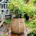thumbnail image 3 of Large Rope Basket Cement Planter, 3 of 12