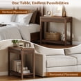 thumbnail image 6 of Aufeile End Table Set of 2, Narrow Fluted Boho Wood Side Table with Storage Shelf, Small Space Accent Table, Walnut, 6 of 8