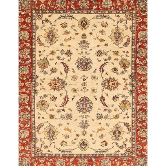 Ahgly Company Indoor Rectangle Abstract Red Oriental Area Rugs, 6' x 9'