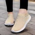 thumbnail image 2 of VoxSoles Women's Rhinestones Mesh Sport 𝖲lip-on Shoes,Non 𝖲lip Good Arch Breathable Lightweight Casual Sock Sneaker Nurs𝖾 Shoes, 2 of 6