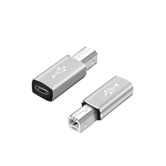 USB C Femelle à MIDI Adaptateur, USB C à USB B Adaptateur (2packs), Compatible avec les Imprimantes, MIDI, Pianos Électriques, Synthétiseurs et Plus de Type-C Appareils / Ordinateurs Portables, Etc. (Gris)...
