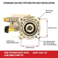 thumbnail image 2 of OEM Technologies 90028 Horizontal Axial Cam Replacement Pressure Washer Pump Kit, 3300 PSI, 2.4 GPM, 3/4" Shaft, Includes Hardware and Siphon Tube, for Residential and Industrial Gas Powered, 2 of 6