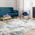 thumbnail image 2 of 3'x5' Area Rug, Abstract Neutral Rug, Stain-Resistant Low-Pile Faux Wool Carpet, Non-Slip Contemporary Throw Rug for Bedroom, Living Room, Office, Kitchen, and High-Traffic Areas, Green, 2 of 7