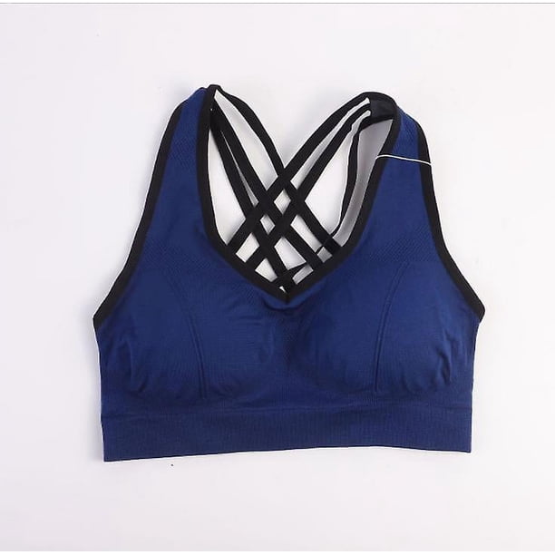 Sujetador deportivo con tirantes y relleno sin costuras para mujer, para yoga, fitness, running, ropa deportiva