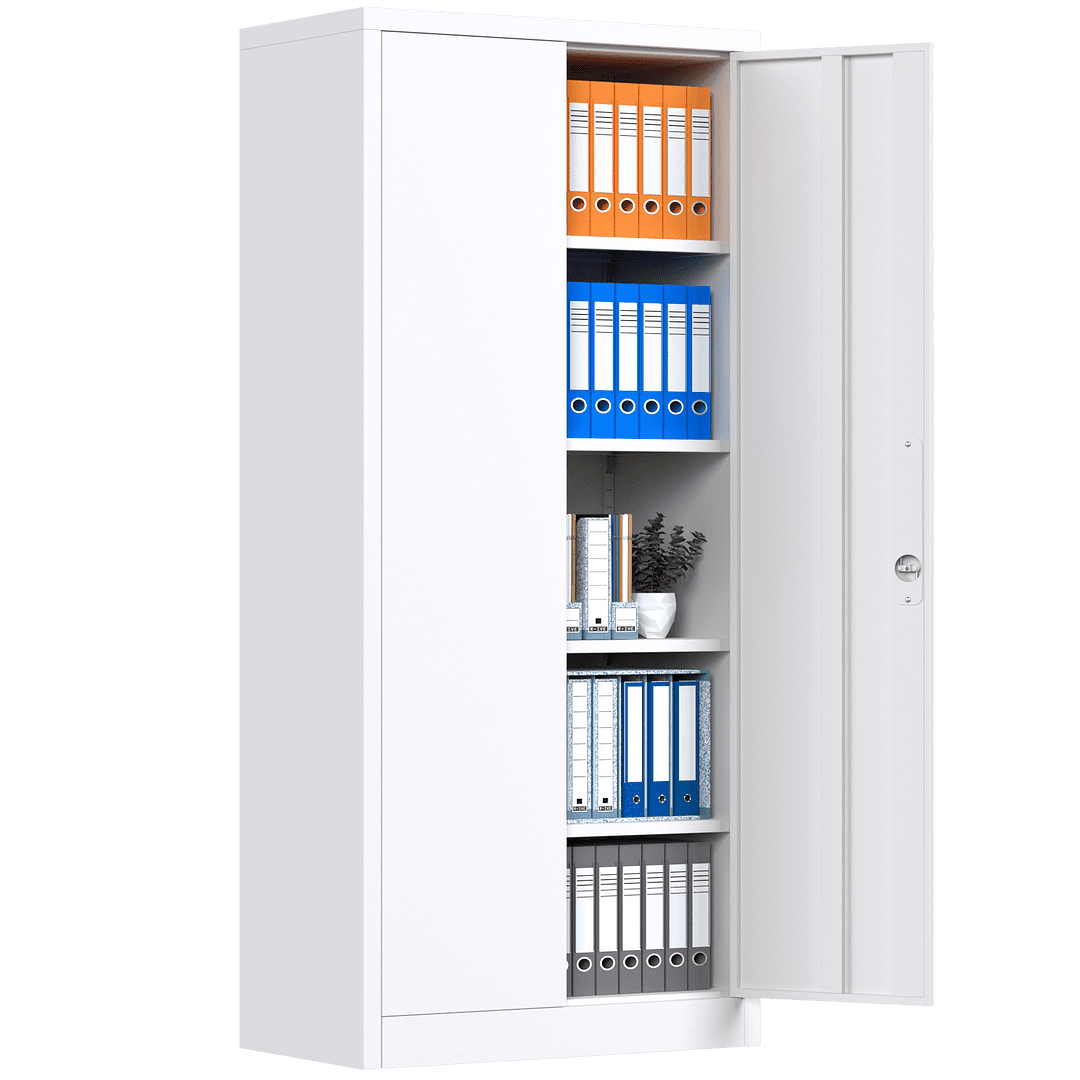 SUXXAN Metal Storage with Locking Doors and Adjustable Shelves