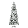 thumbnail image 1 of Árbol de Navidad HOMCOM, pino delgado, flocado en nieve, 9 pies con 1084 puntas, 1 of 9