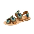thumbnail image 3 of Willtoo Women's Sandals And Slides Faux Peacock Flatform Sandals Comfortable Flip Flops, 3 of 5