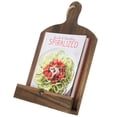 thumbnail image 4 of MyGift Text Paddle Style Wood Cookbook Stand, Country Tablet Holder, Brown, 4 of 7