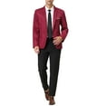 thumbnail image 2 of MODA NOVA Big & Tall Men's Dress Slim Fit Blazer Single Breasted Sports Coat Red L, 2 of 5