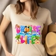 thumbnail image 4 of Colorful Cruise Life T-Shirt – Ocean Whale and Tropical Vacation Tee, White, Size XL, 4 of 6