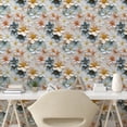 thumbnail image 2 of Ambesonne Vintage Floral Peel & Stick Wallpaper for Home, Plumeria Like Nature, 13"x72", Blue Grey Earth Yellow, 2 of 5