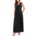 thumbnail image 4 of INSPIRE CHIC Conjunto de 2 Piezas de Vestido Sin Mangas de Verano con Escote en V y Falda Plisada XL Negro, 4 of 6