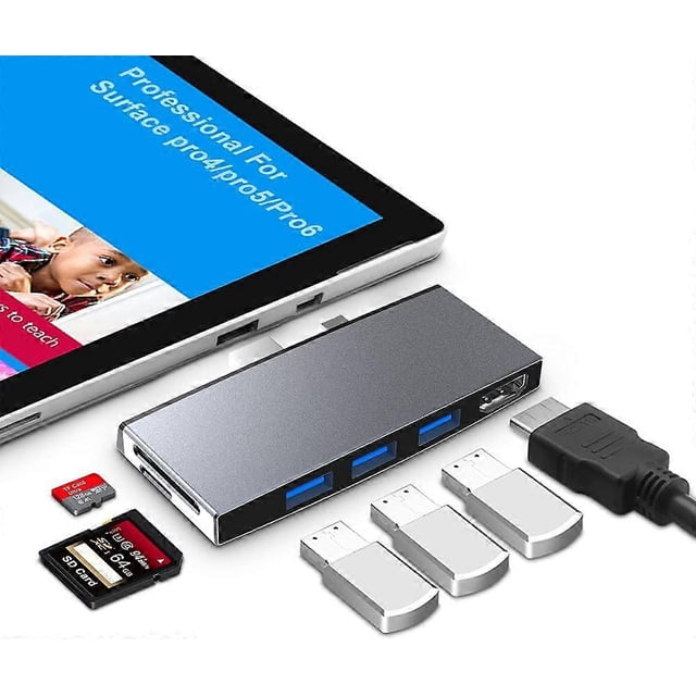 Surface Pro Docking Station, Super Speed USB 3.0 for Fast Data Transfer & 4K HDMI Adapter, Perfect Design for Travel & Business