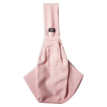 Frogued Adjustable Dog Sling Carrier with Pocket Safety Hook Hands-Free Pet Bag Breathable Small Animals Carrier Crossbody Shoulder Outdoor Travel Portable Bag (Dusty Pink)