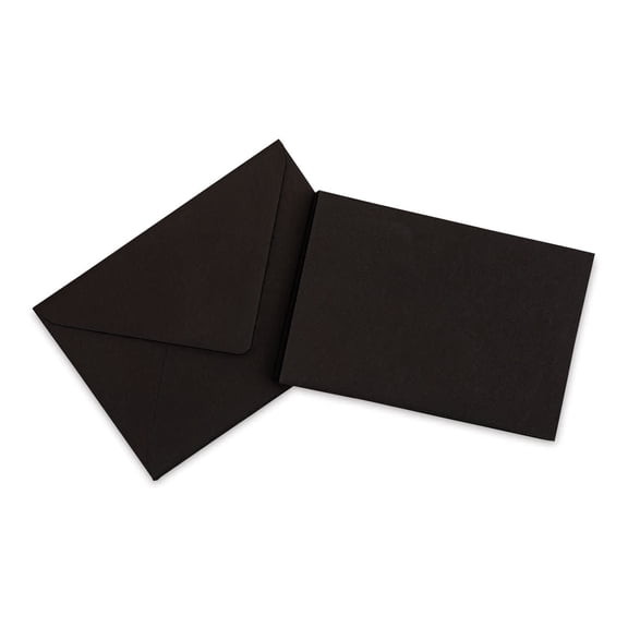 Original Crown Mill Folded Cards and Envelopes - Black, Pkg of 10
